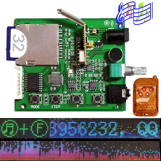 LED Music Spectrum Dot Matrix Screen Programmable Control Card FM18 - Built-in 2048 Pixels - Control 8 Pieces 16x16 WS2812B NeoPixel LED Soft Display